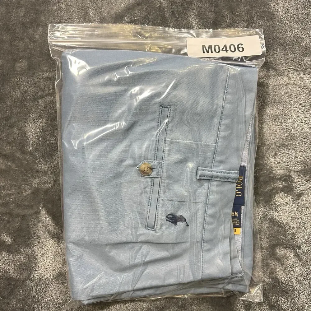 Polo Ralph Lauren Shorts Mens 40L Blue Stretch Classic‎ Fit Chinos Preppy Golf